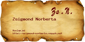Zsigmond Norberta névjegykártya